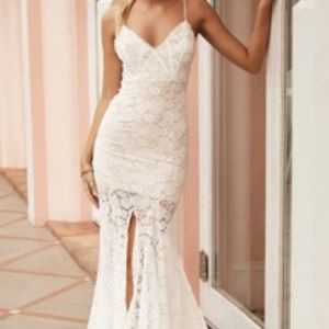 Selfie Leslie Forget me not front split lace mermaid dress